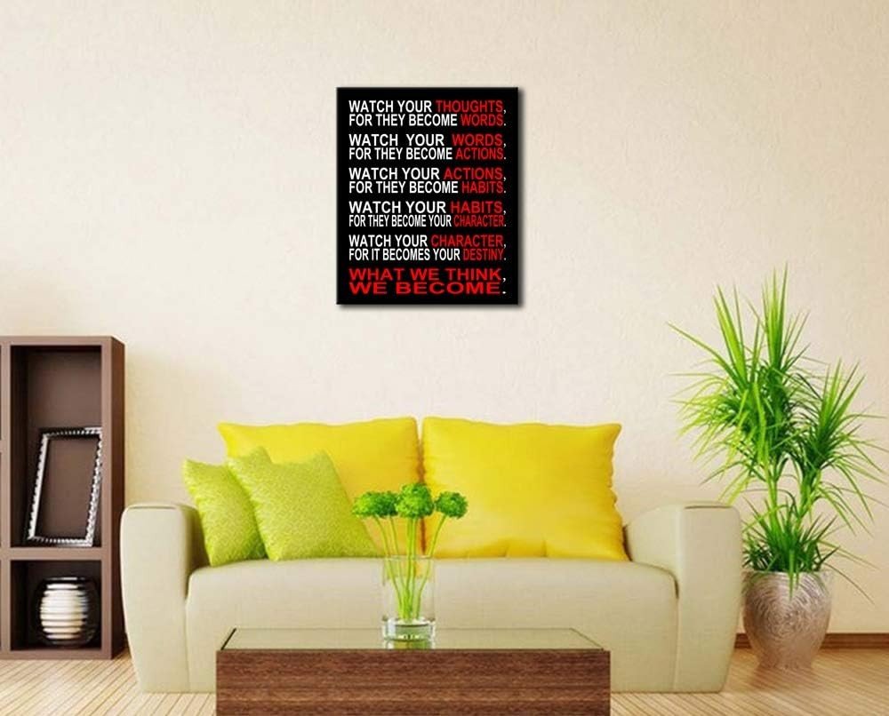 Motivational Quote Canvas Wall Art Framed Office Classroom Print - Kwikley