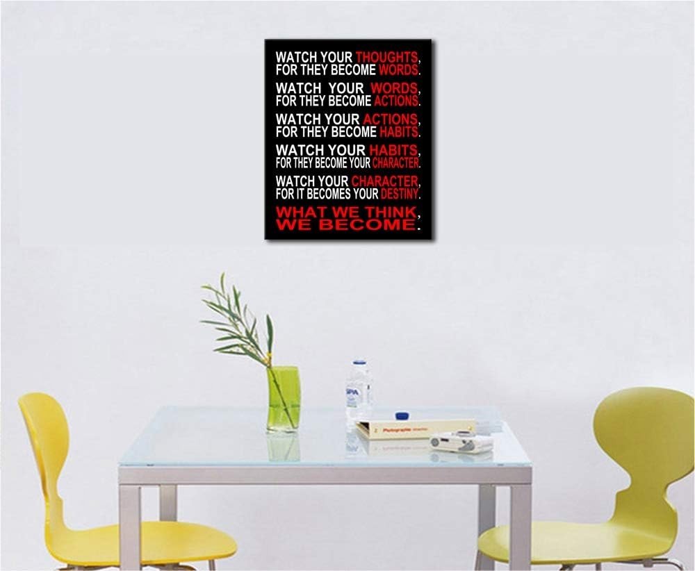 Motivational Quote Canvas Wall Art Framed Office Classroom Print - Kwikley
