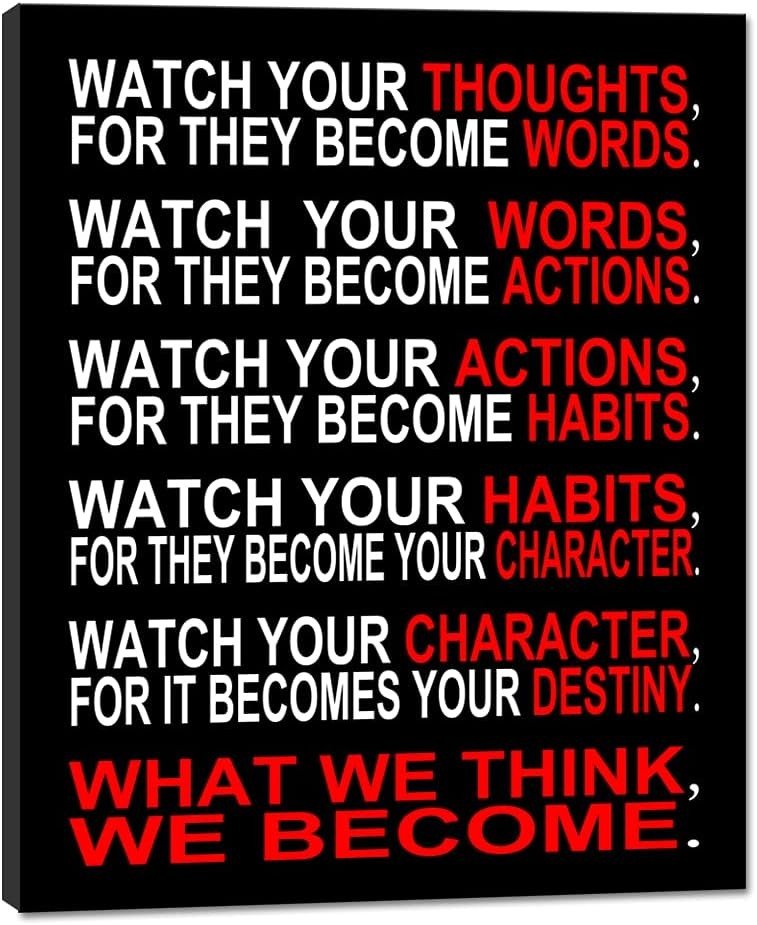 Motivational Quote Canvas Wall Art Framed Office Classroom Print - Kwikley