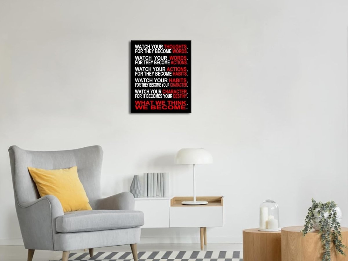 Motivational Quote Canvas Wall Art Framed Office Classroom Print - Kwikley