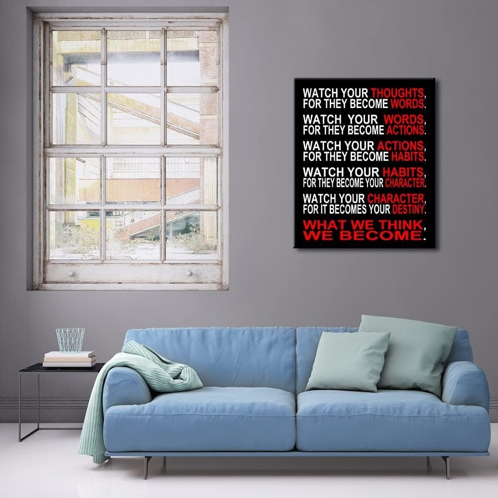Motivational Quote Canvas Wall Art Framed Office Classroom Print - Kwikley