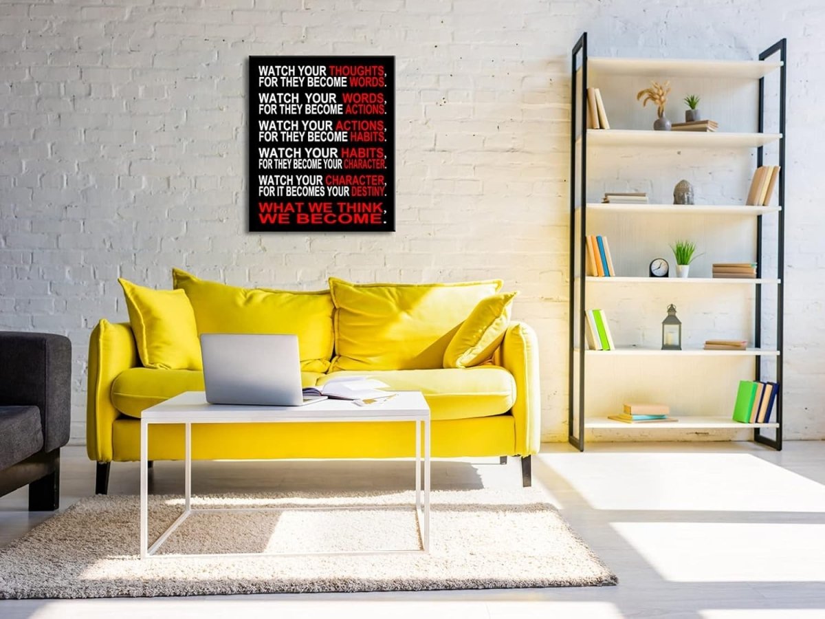 Motivational Quote Canvas Wall Art Framed Office Classroom Print - Kwikley