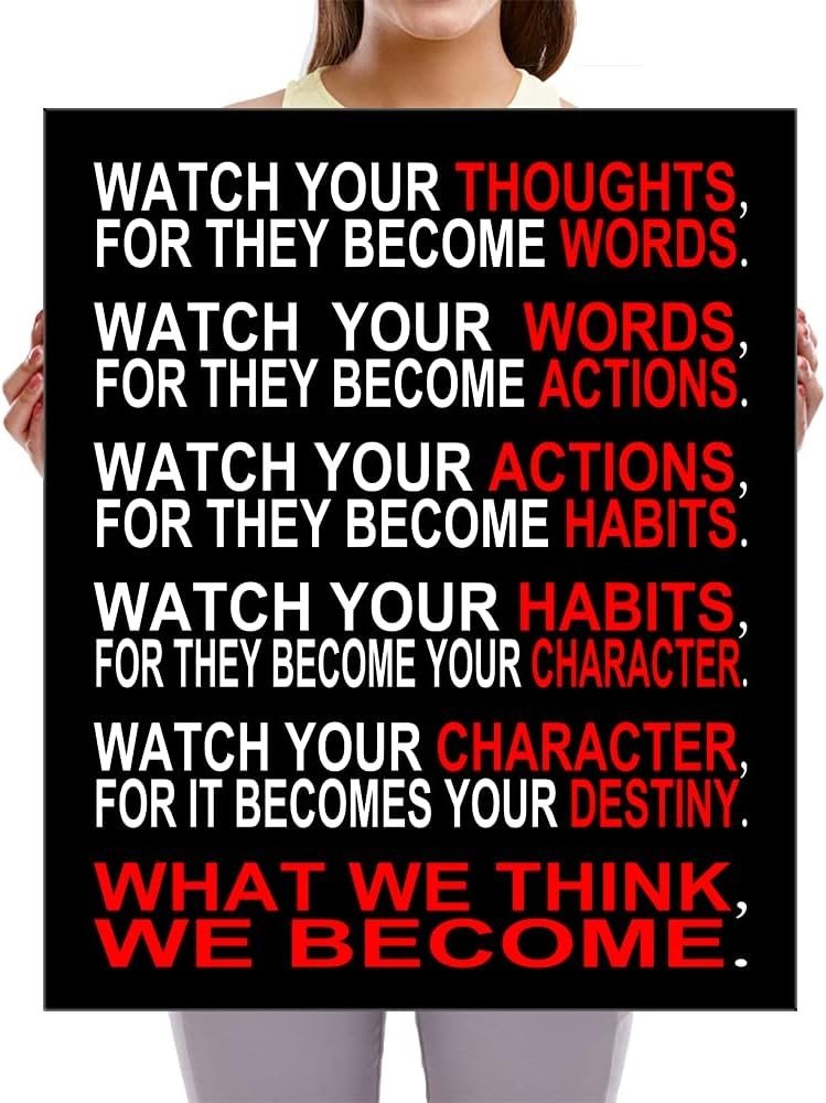 Motivational Quote Canvas Wall Art Framed Office Classroom Print - Kwikley