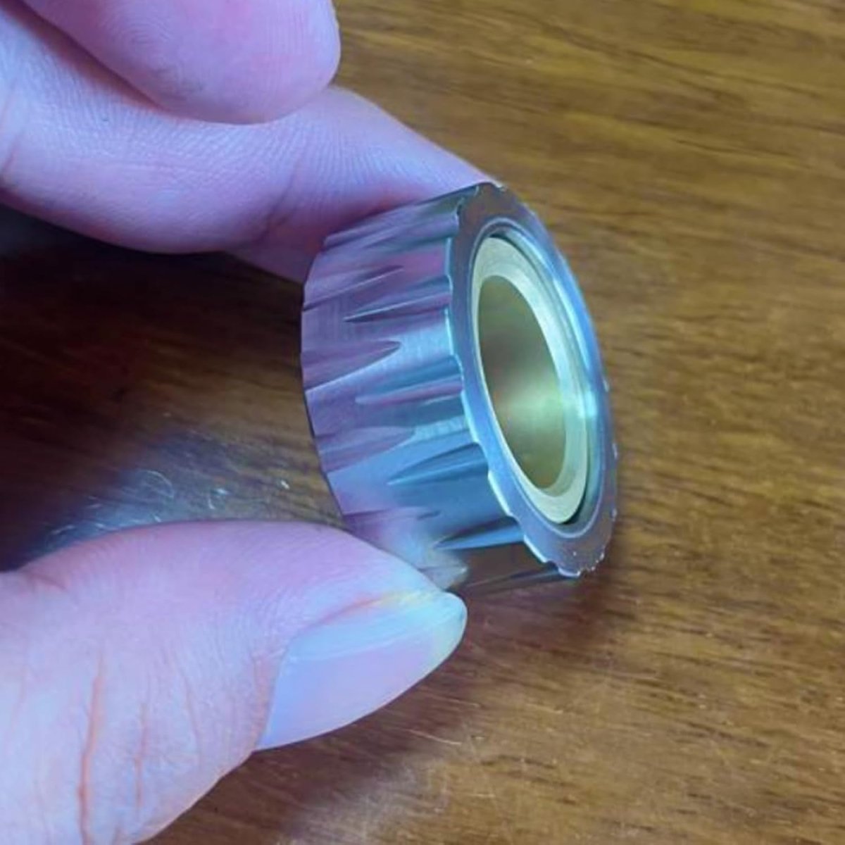 Motorcycle Tire Style Stainless Spinner Ring Stress Relief EDC Toy - Kwikley