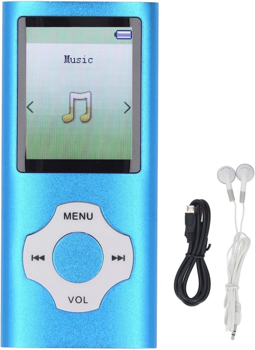 MP3 MP4 Player Bluetooth 5 1.8" LCD FM Radio 128GB Blue - Kwikley