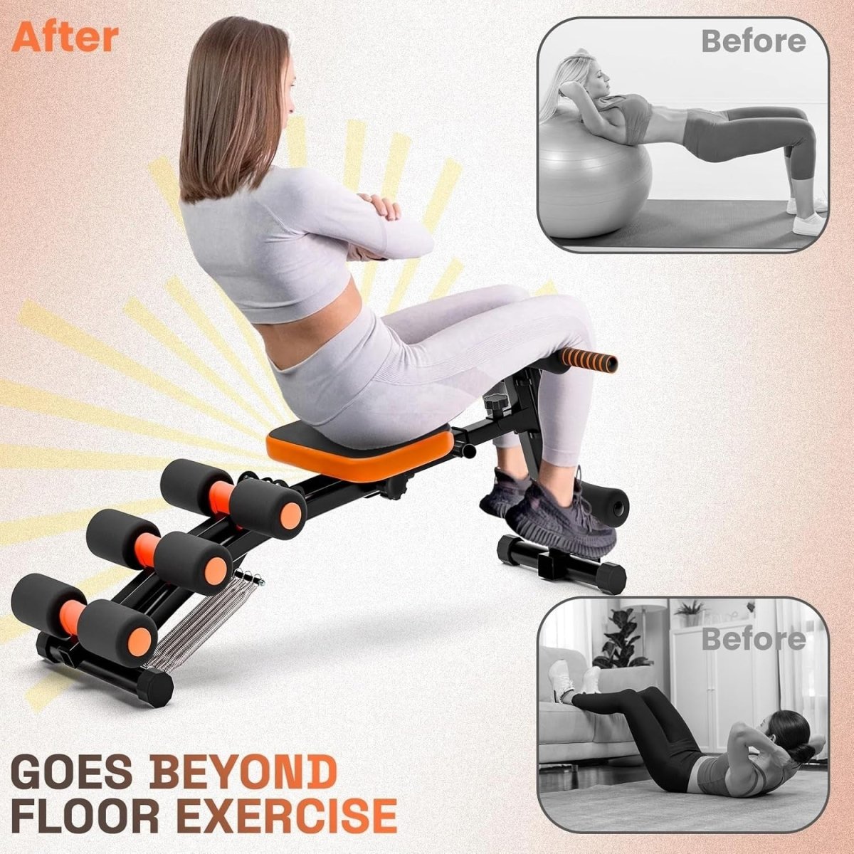 Multi - Functional Adjustable Ab Trainer Bench Full Body Home Gym Workout - Kwikley