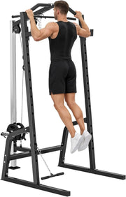 Multi-Functional Power Rack 152x152x212cm – Cable Crossover & Squat Cage - Kwikley