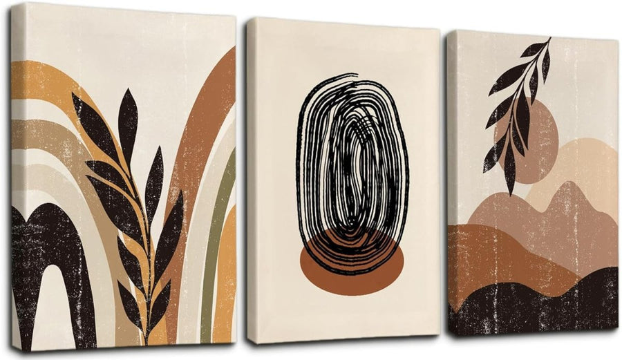 Multicolor 3 - Piece Abstract Canvas Wall Art 30x40 cm Framed Prints - Kwikley