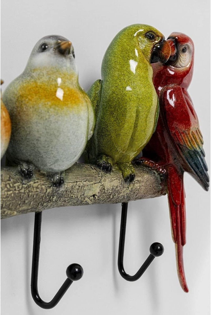 Multicolour Bird Wall Coat Rack 55cm Decorative Hook Rack - Kwikley