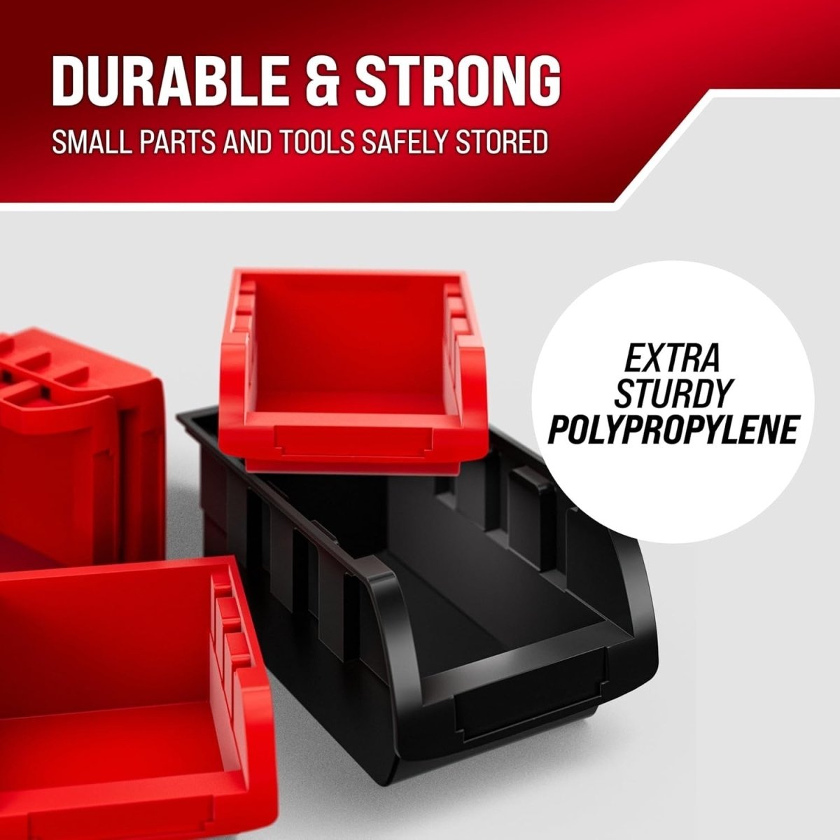 Multicoloured PP Wall Shelf 28 Stacking Boxes Garage Tool Organizer Rack - Kwikley