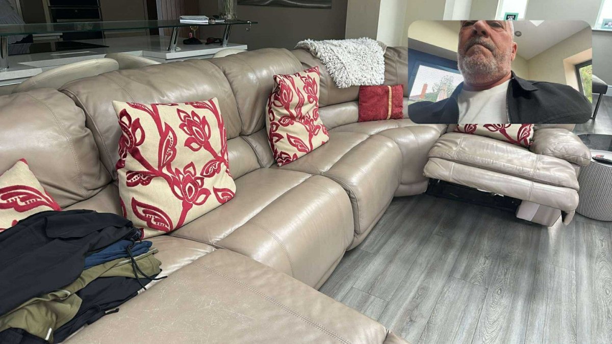 Mushroom Beige Leather Corner Sofa (PTP) - Kwikley