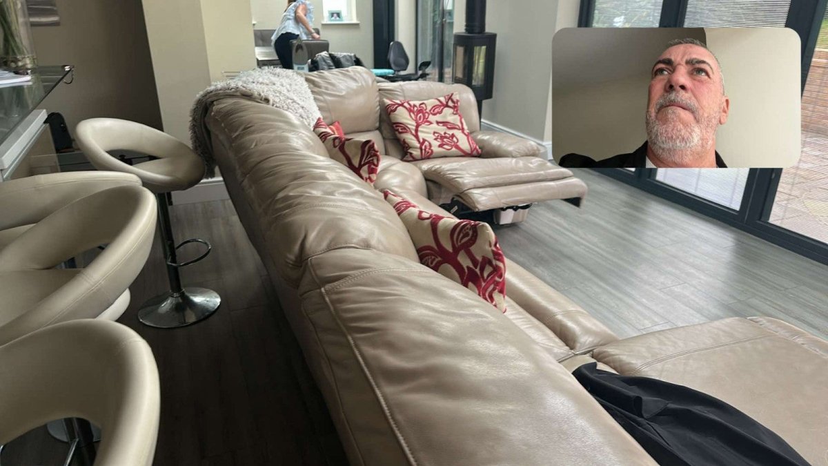 Mushroom Beige Leather Corner Sofa (PTP) - Kwikley
