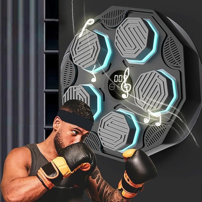 Music Boxing Machine Wall Mounted Smart LED Punch Trainer Bluetooth - Kwikley