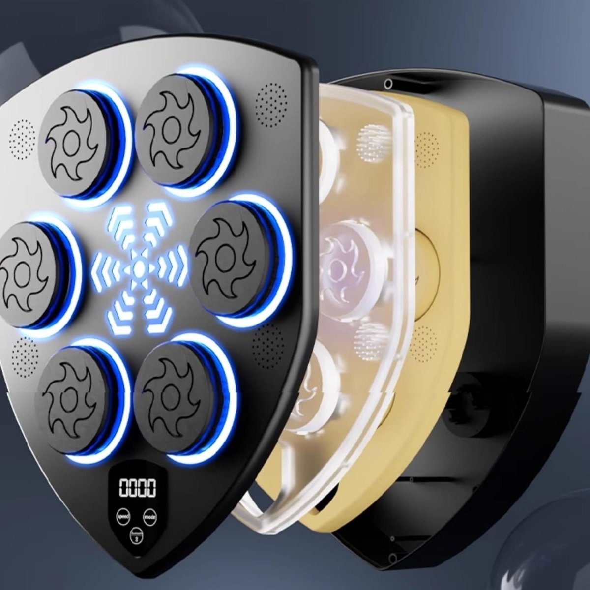 Musical Boxing Machine Wall Mounted Bluetooth LED Training Pad Black - Kwikley