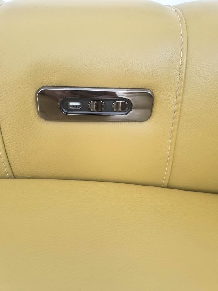 Mustard Yellow 3 Seater Natuzzi Leather Sofa + Armchair (PTP) - Kwikley