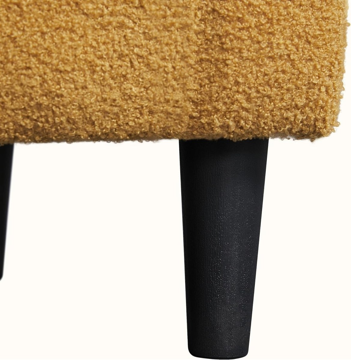 Mustard Yellow Boucle Tub Chair | Cozy Accent Chair for Living Room & Office - Kwikley