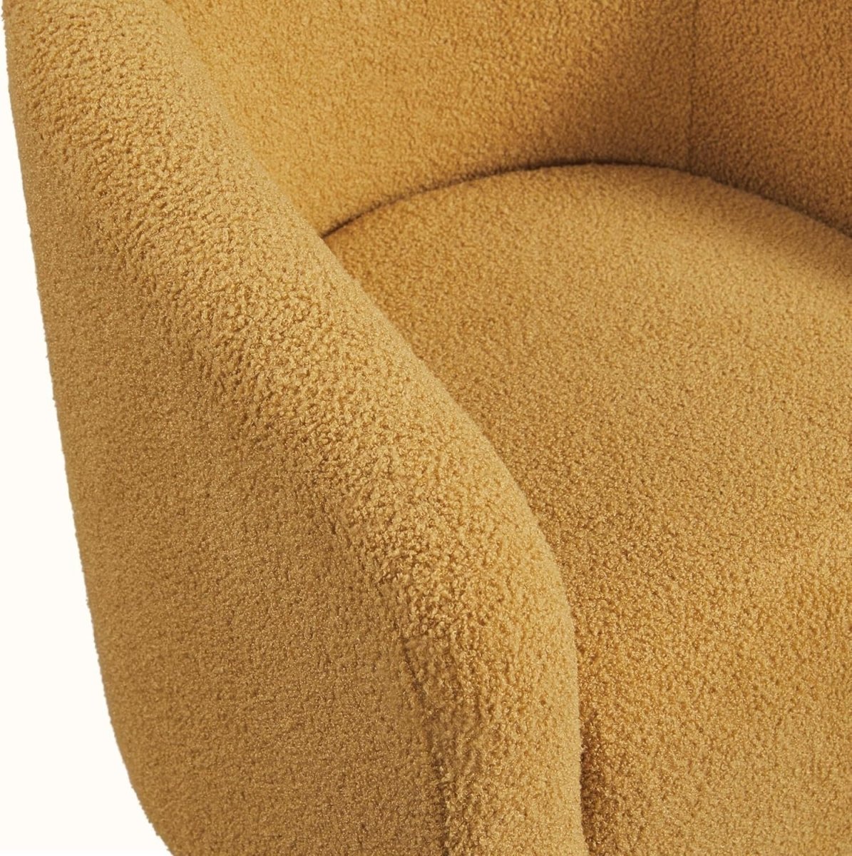 Mustard Yellow Boucle Tub Chair | Cozy Accent Chair for Living Room & Office - Kwikley