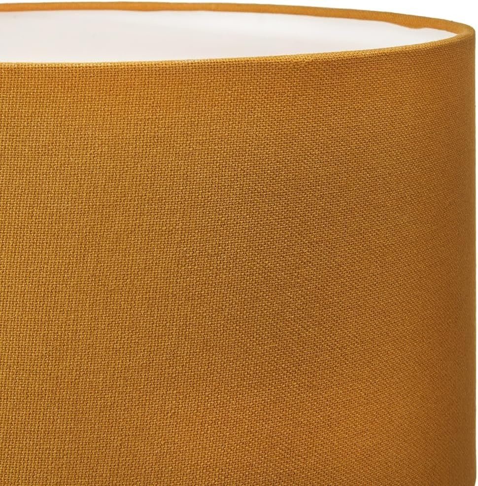 Mustard Yellow Cylinder Lampshade 35cm Drum Fabric Shade Table Floor Lamp - Kwikley