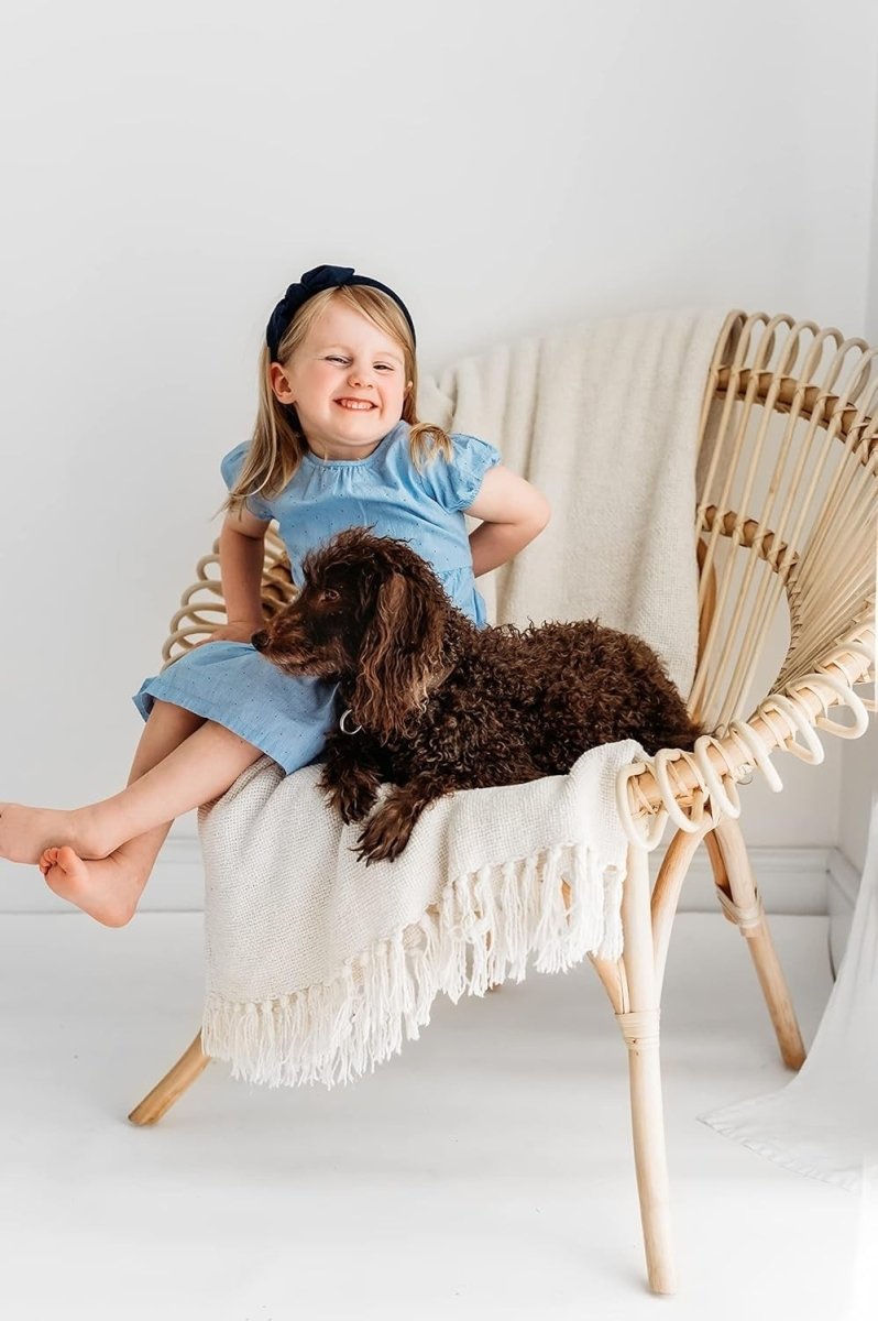 Natural Rattan Wicker Accent Chair Indoor Cane Lounge Chair for Living Rooms - Kwikley