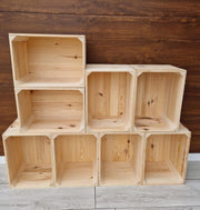 Natural Wood Crate 29x24x39cm Rustic Storage Box Handcrafted Decor - Kwikley