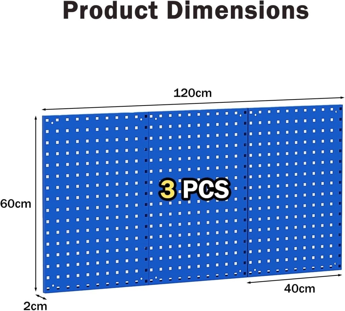 Navy Wall - Mount Pegboard Kit 3 Boards with 28 Tool Accessories - Kwikley