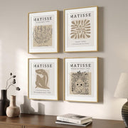 Neutral Abstract Botanical Wall Art Set of 4 12x16in - Kwikley