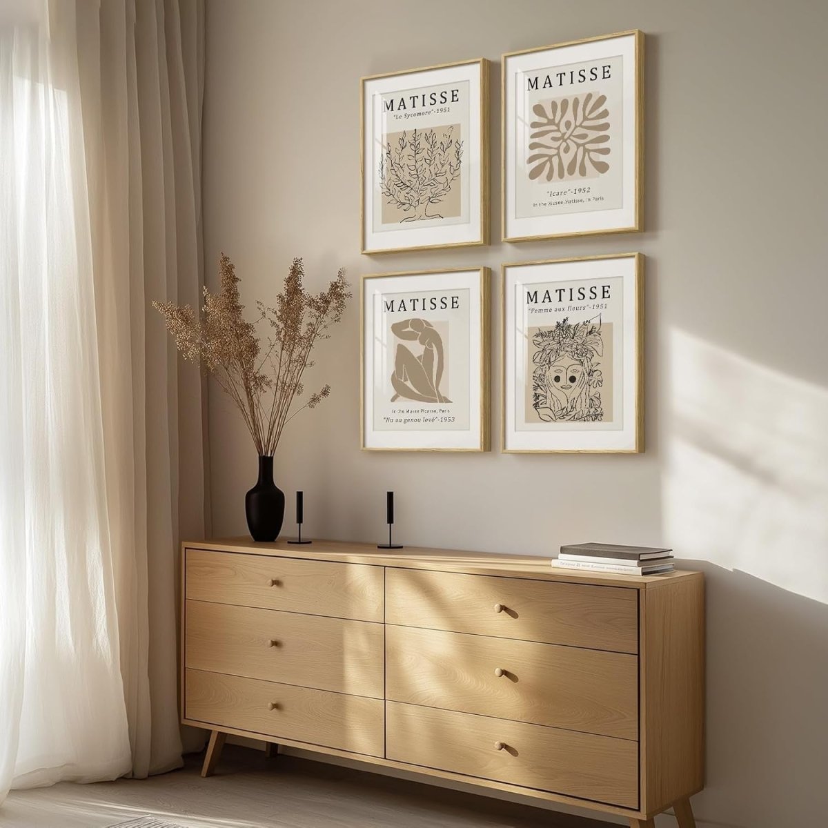 Neutral Abstract Botanical Wall Art Set of 4 12x16in - Kwikley