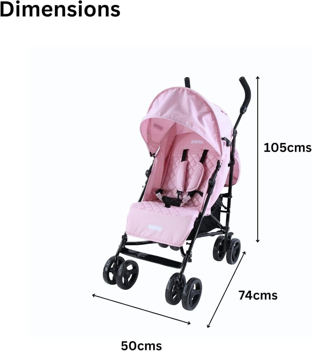 Newborn Pram Pushchair 0+ to 15kg, Wide Seat, Reclining, Raincover - Kwikley