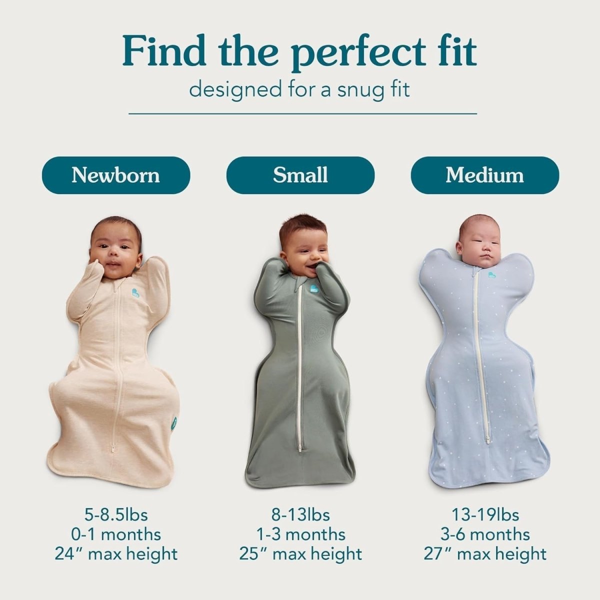 Newborn Swaddle UP 2.5 TOG Cotton Sleep Sack for Cooler Temps 3.5 - 6kg - Kwikley