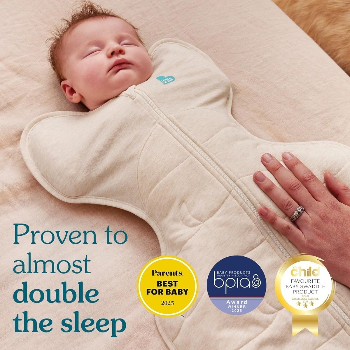 Newborn Swaddle UP 2.5 TOG Cotton Sleep Sack for Cooler Temps 3.5 - 6kg - Kwikley