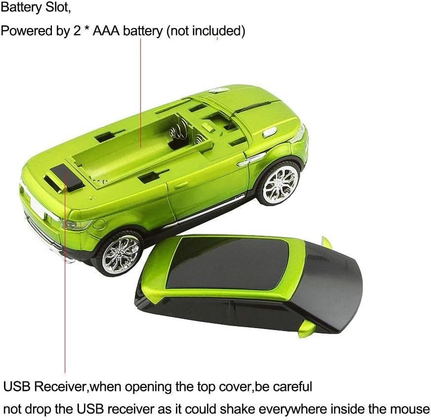 Novelty Car Wireless Mouse 2.4G USB Optical Mini PC Laptop - Kwikley