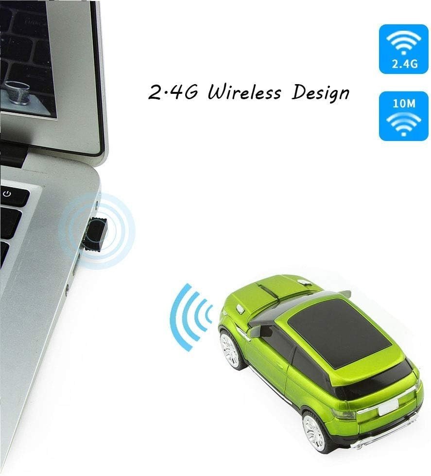 Novelty Car Wireless Mouse 2.4G USB Optical Mini PC Laptop - Kwikley