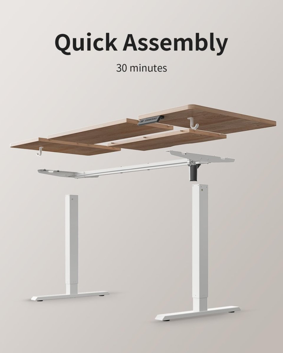 Oak 160x80cm Electric Standing Desk with 4 Memory Presets & Quiet Motor - Kwikley
