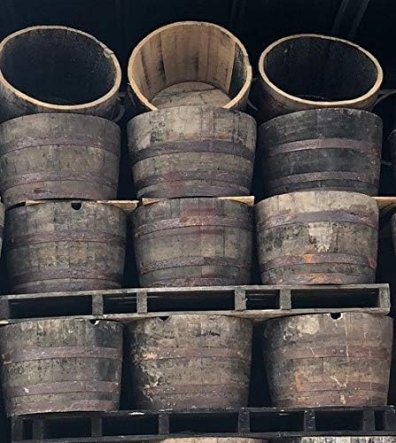 Oak Whisky Barrel Planter Half Wooden Garden Pot Rustic Tub - Kwikley