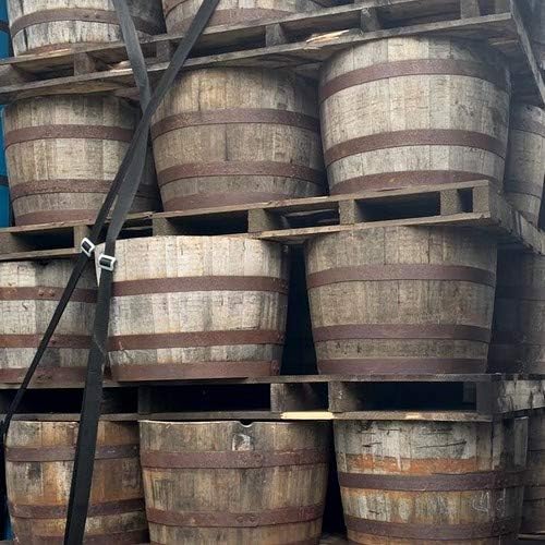 Oak Whisky Barrel Planter Half Wooden Garden Pot Rustic Tub - Kwikley
