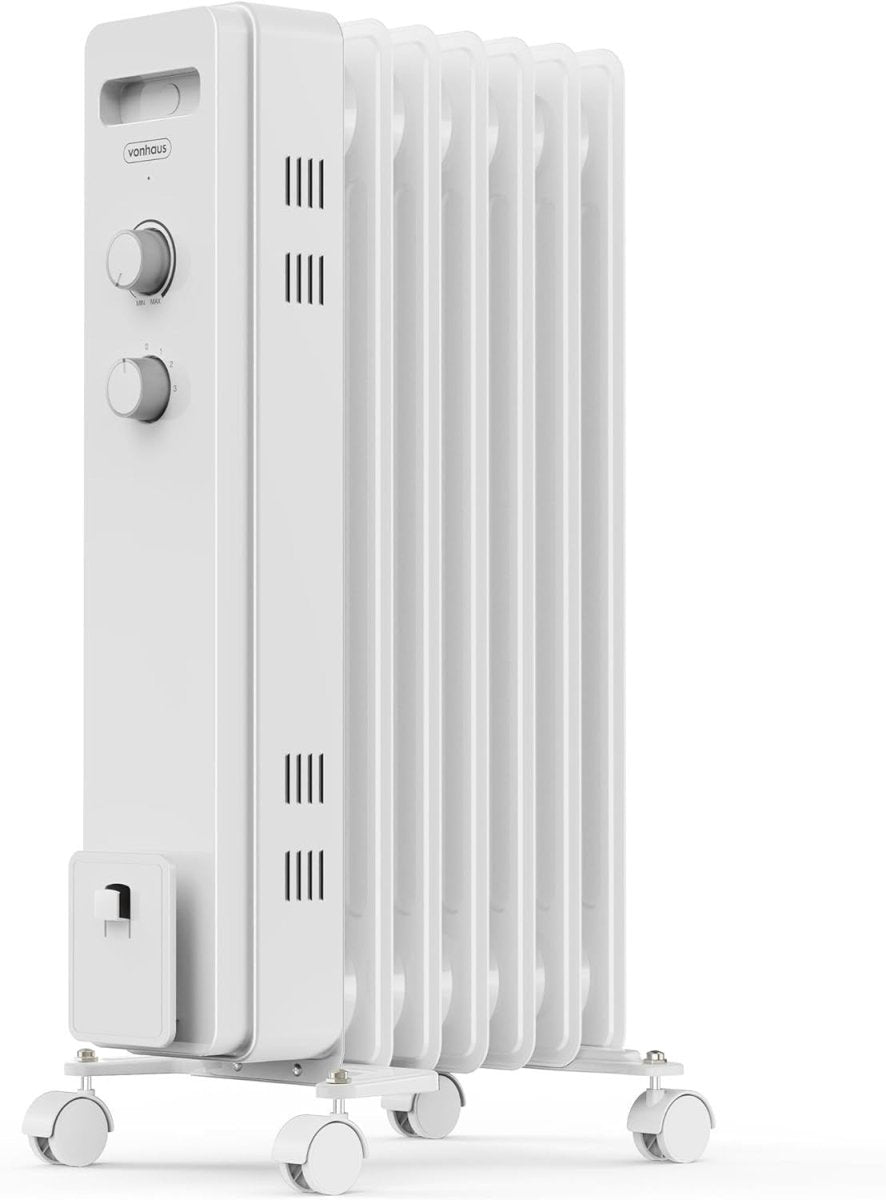 Oil Filled Radiator 1500W Portable Electric Heater 7 Fin Thermostat Wheels - Kwikley