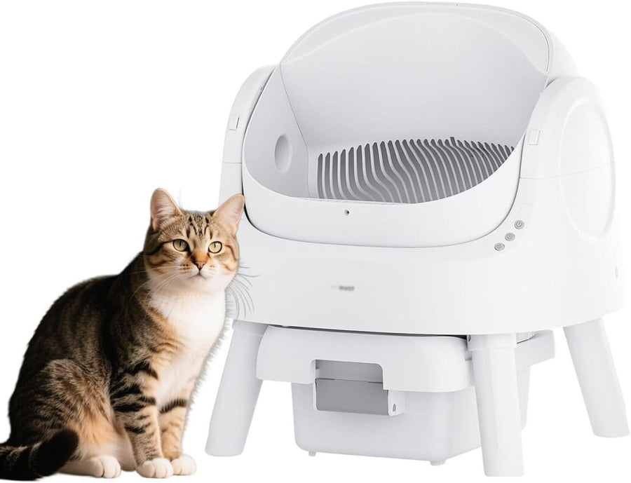 Open Top Self Cleaning Cat Litter Box Quiet Auto Tray Multi Cat - Kwikley