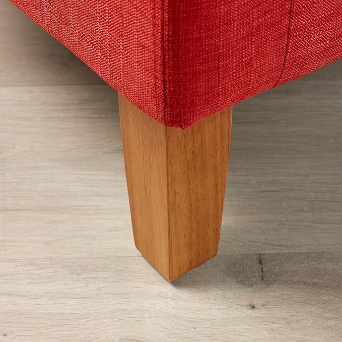 Orange Fabric Tub Accent Chair Upholstered Armchair Wood Legs - Kwikley