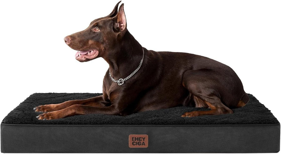 Orthopedic XL Dog Bed 112x81x9cm Washable Cover Non Slip Black - Kwikley