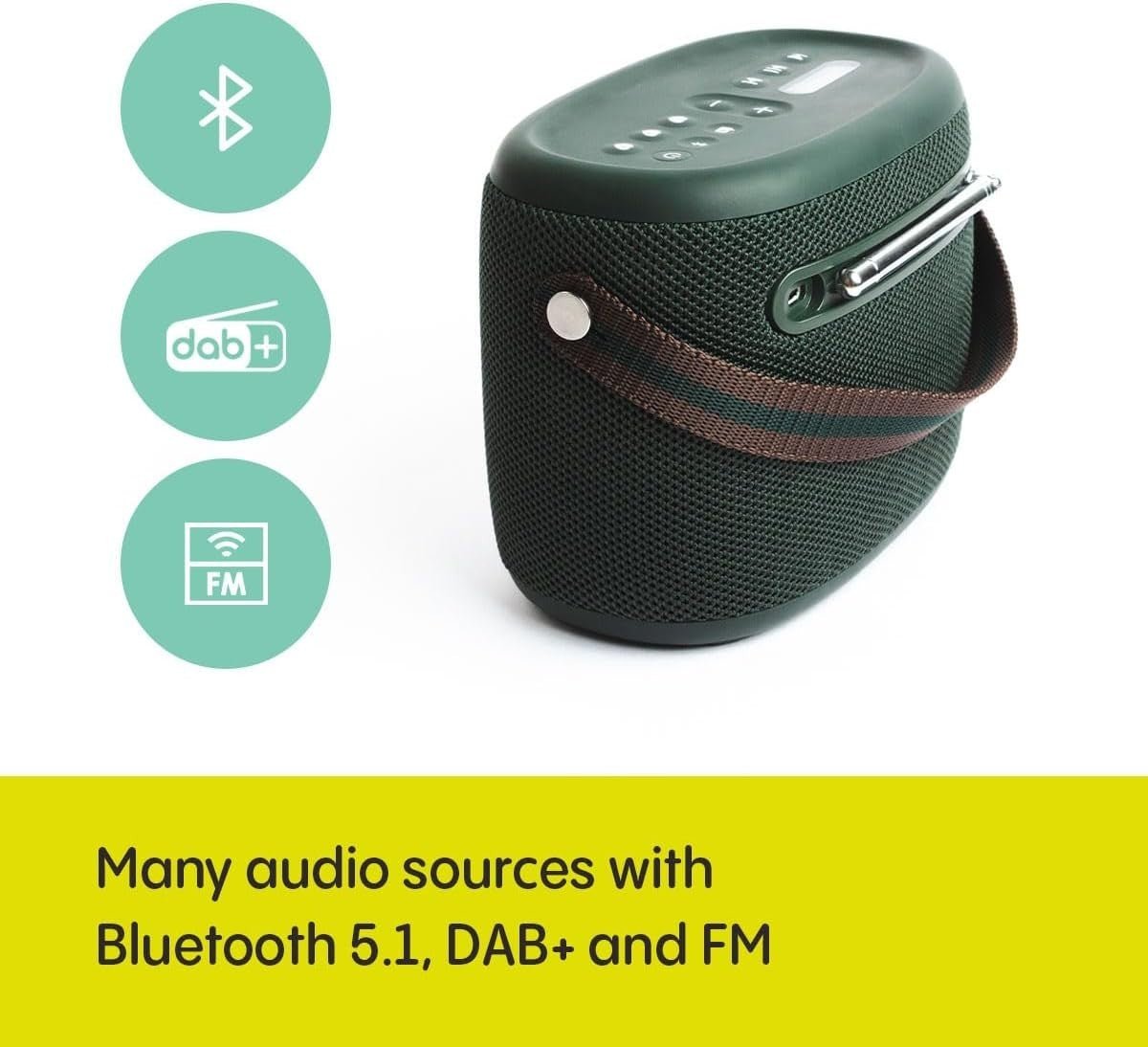 Outdoor Bluetooth Speaker DAB+/FM Waterproof IP67 14h Battery - Kwikley