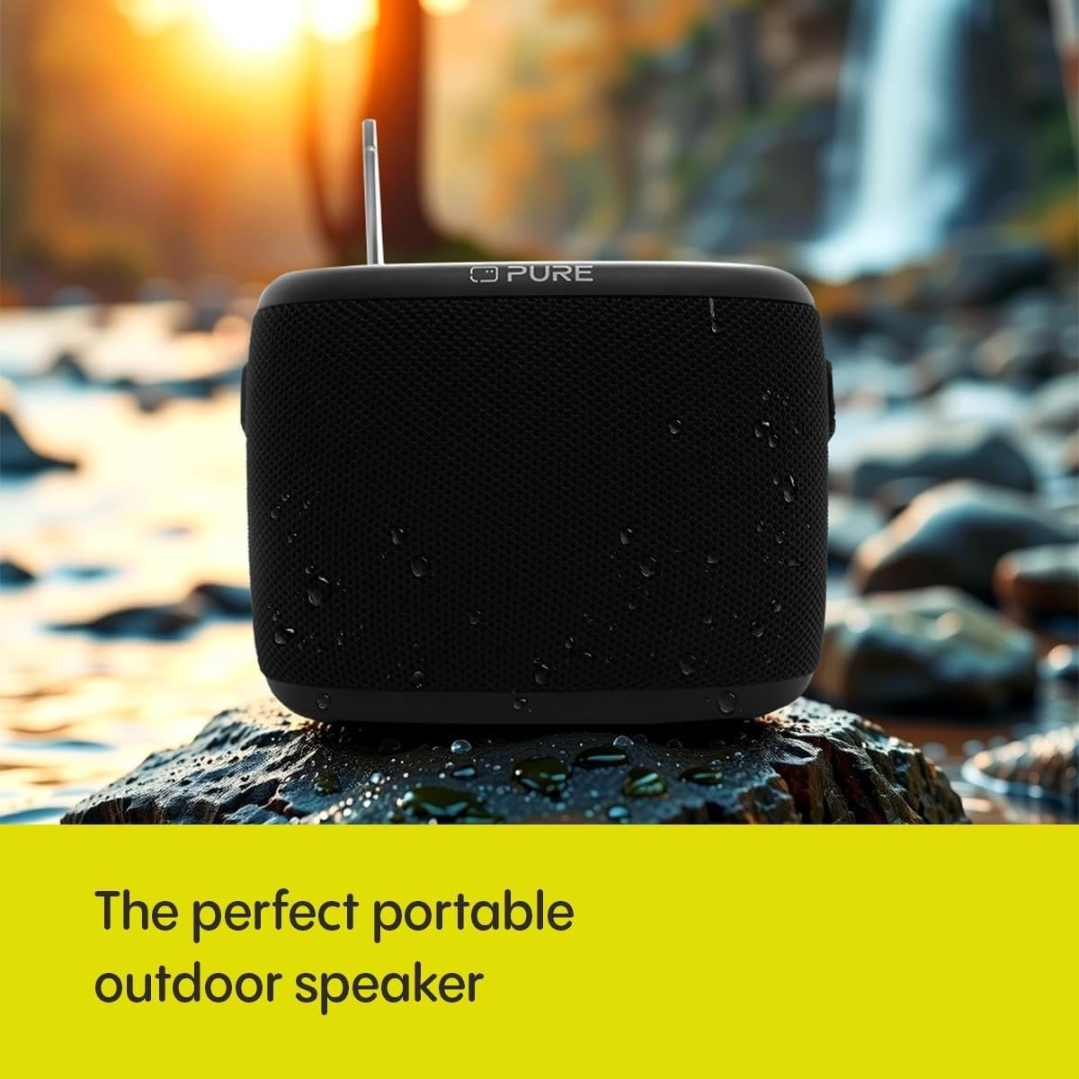 Outdoor Bluetooth Speaker DAB+/FM Waterproof IP67 14h Battery Black - Kwikley