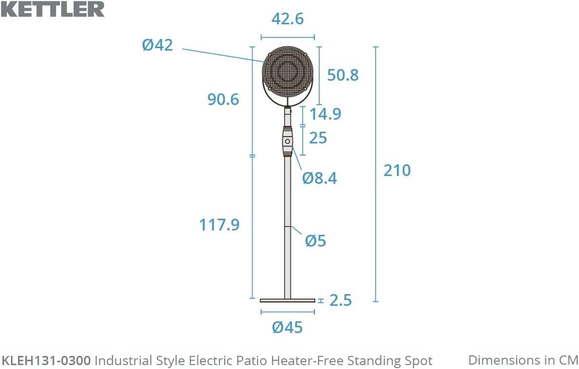 Outdoor Electric Patio Heater Free Standing Tower 2100W 3 Heat Settings - Kwikley