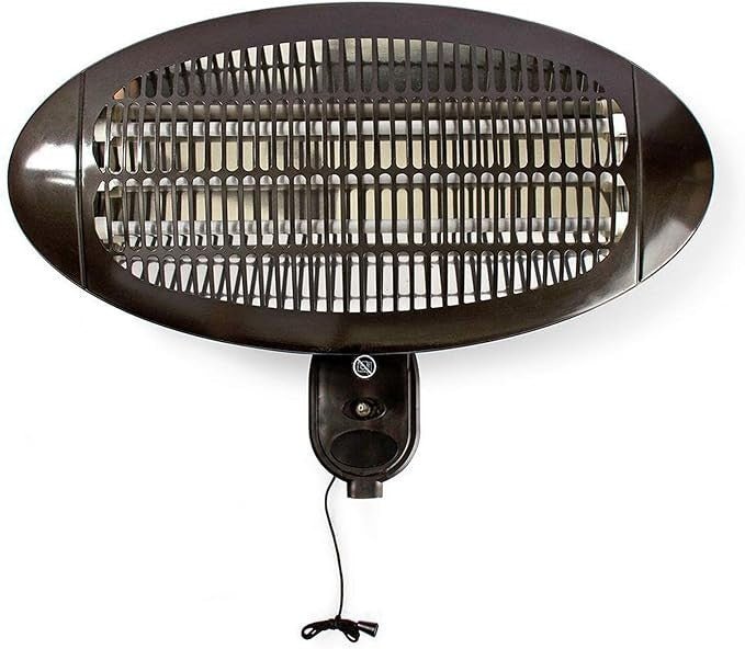 Outdoor Electric Patio Heater Wall Mounted 2000W Quartz 3 Heat Settings IP34 - Kwikley