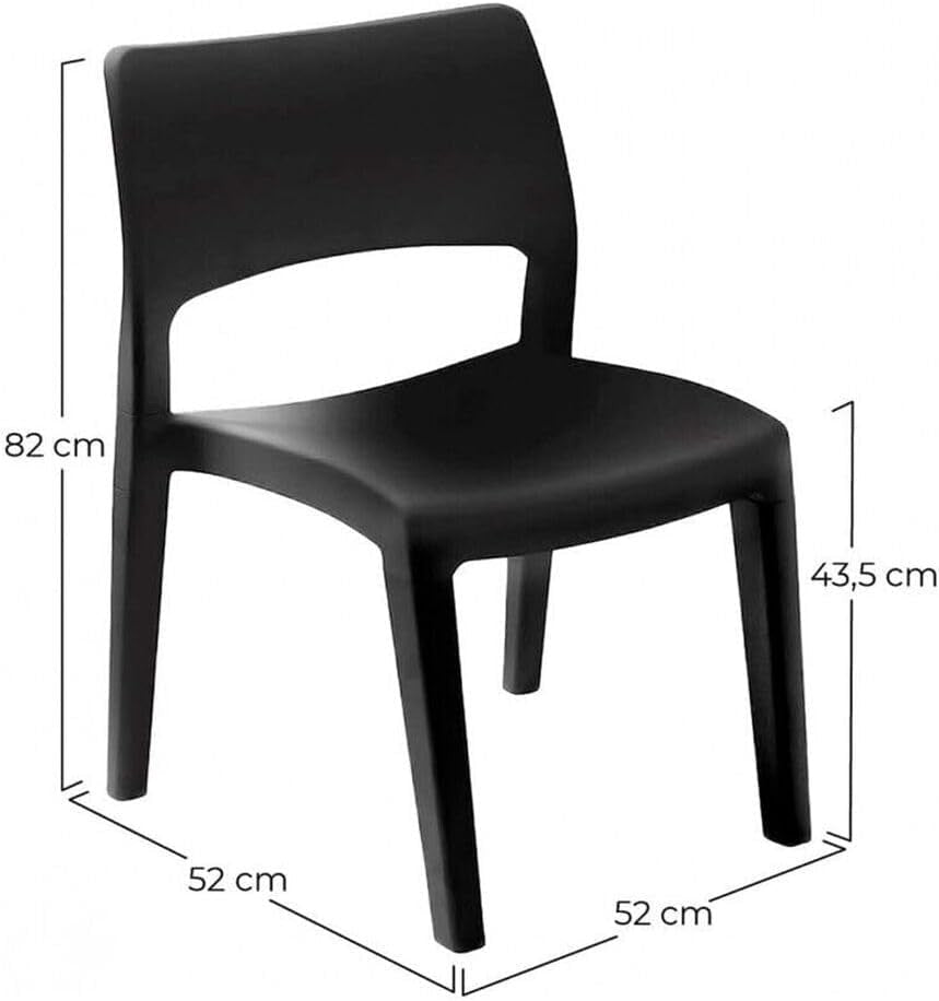 Outdoor Plastic Garden Chairs Set of 4 UV Weather Resistant Patio Seating - Kwikley