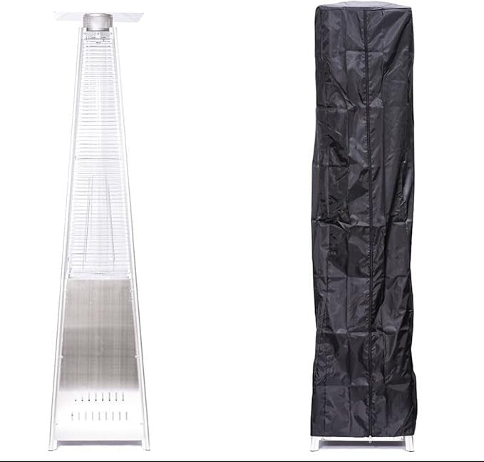 Outdoor Pyramid Patio Heater 13kW Gas Flame Tower w/ Cover – Garden Heating - Kwikley