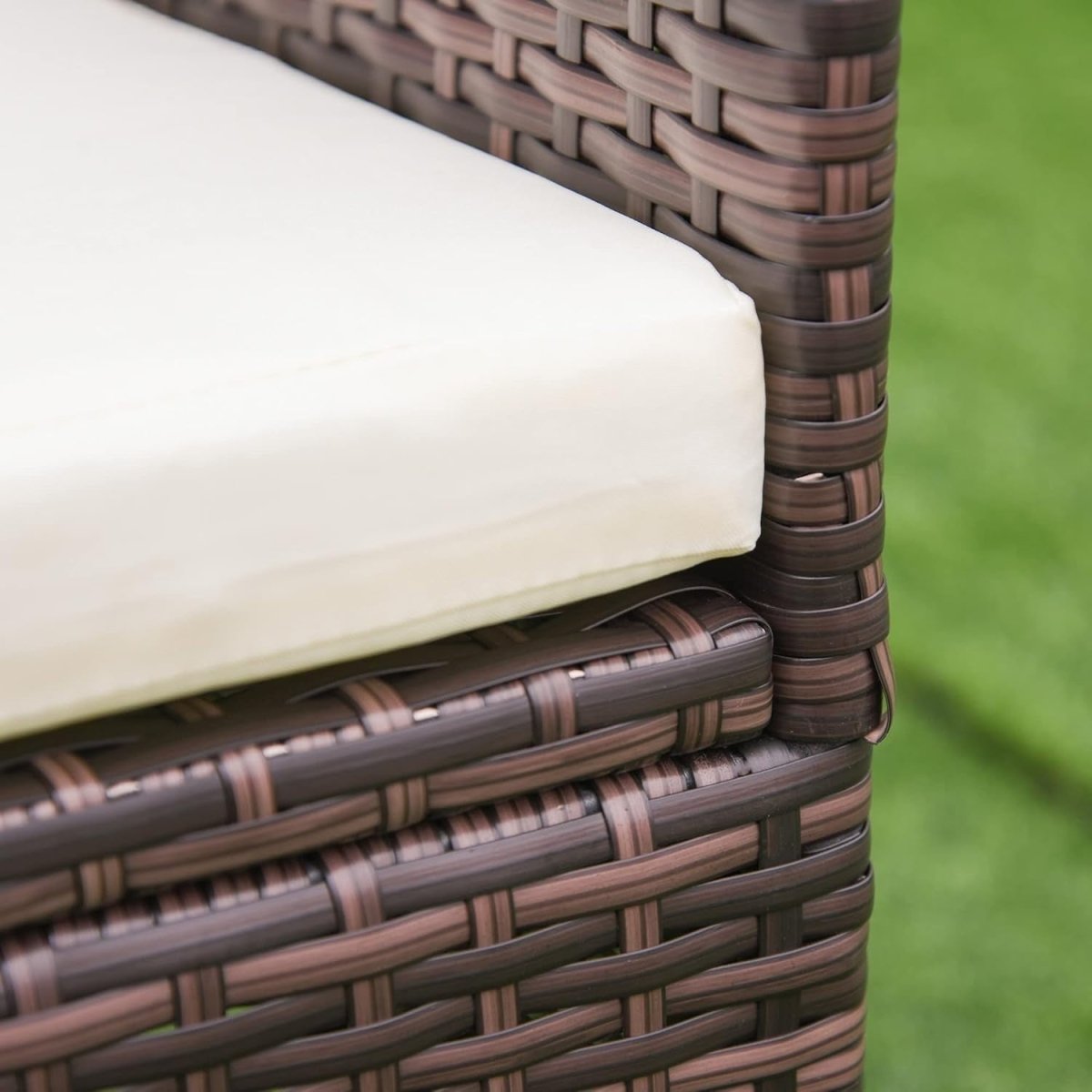 Outdoor Rattan Dining Chairs Set of 2 with Cushions High Back Patio Armchairs - Kwikley