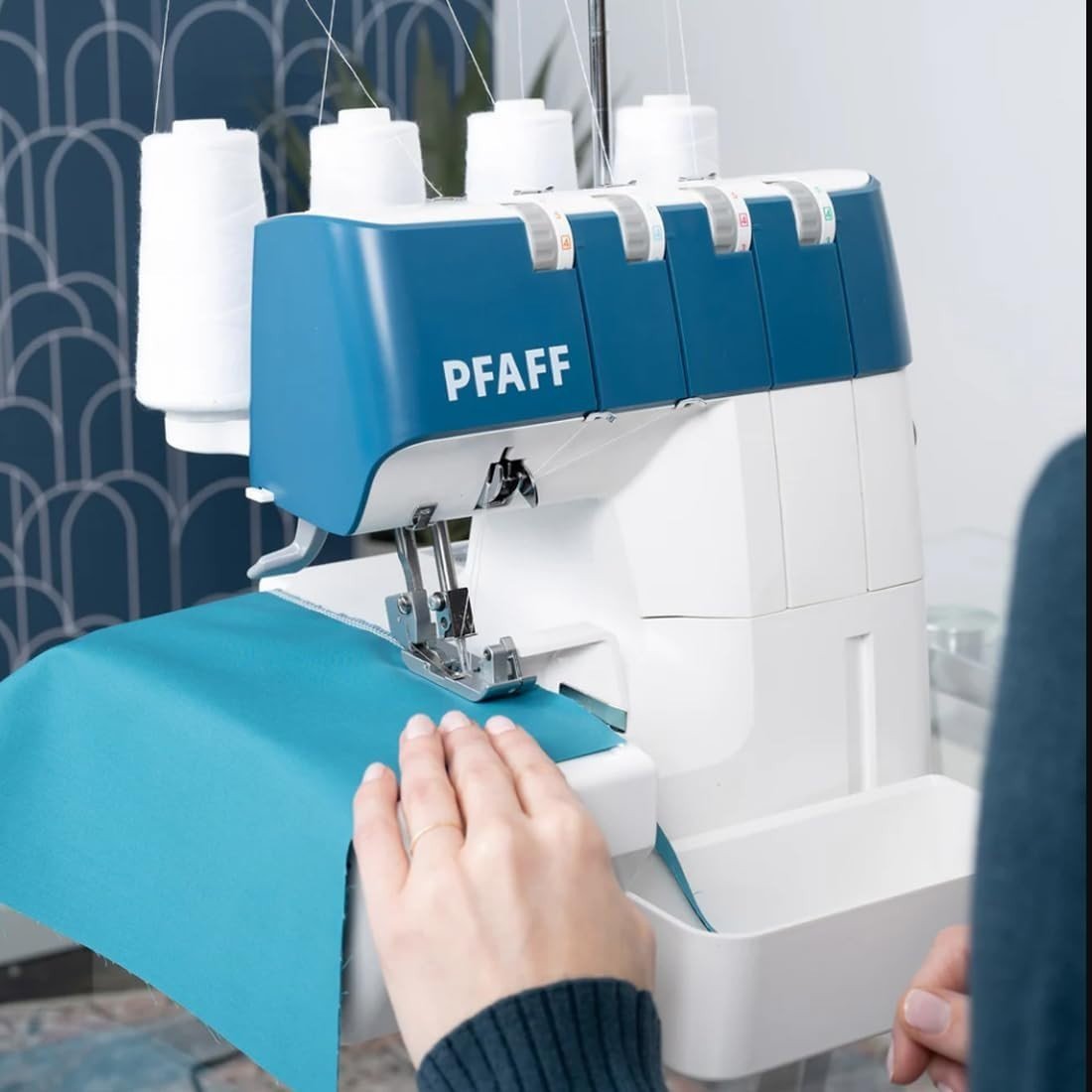 Overlock Serger Sewing Machine 16 Stitch Adjustable Guide Easy Thread - Kwikley