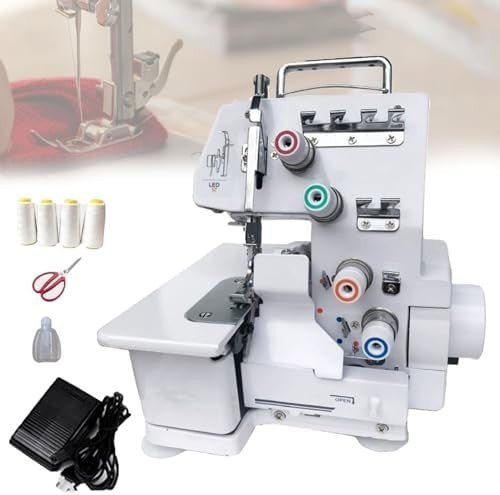 Overlocker Sewing Machine 3 4 Thread Metal Frame LED Portable - Kwikley