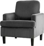Oversized Grey Corduroy Tub Armchair Cozy Accent Chair for Living Room - Kwikley