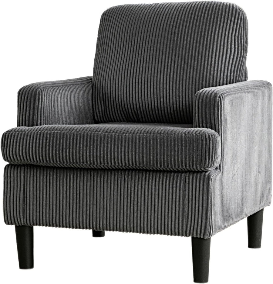 Oversized Grey Corduroy Tub Armchair Cozy Accent Chair for Living Room - Kwikley